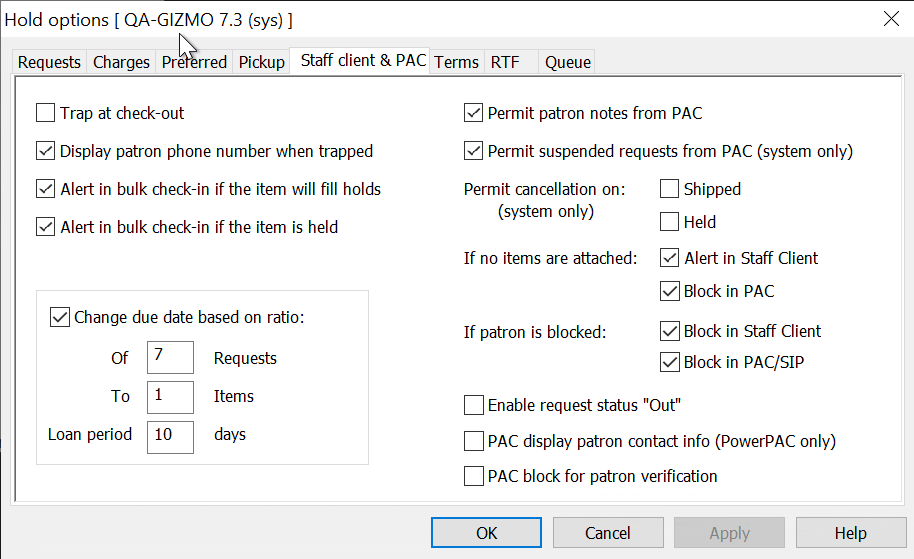 Click to expand Hold Options dialog
